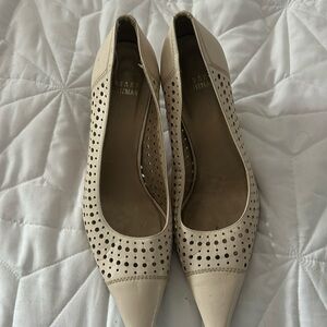 Stuart Weitzman cream  classic leather  heels